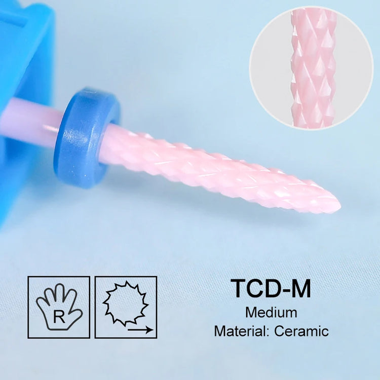 Pink Ceramic Carbide Nail Drill Bits Milling Cutter For Gel Polish Remover Electric Nail Machine Polishing Peeling File Home Salon Manicure Pedicure Accessories