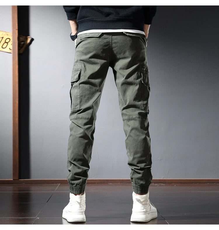Street Fashion Men Jeans Black Green Loose Fit Big Pocket Casual Cargo Pants Hombre Zipper Designer Hip Hop Joggers Men Overalls