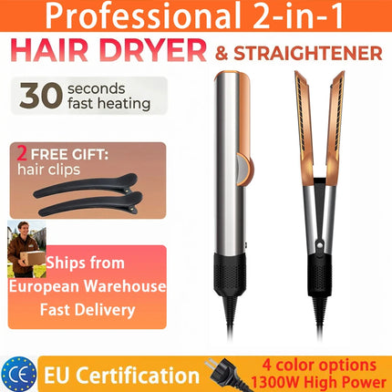 SenCiciMen 2 IN 1 Hair-care Airstrait Hair Straightener Hair Dryer Negative Ion Hair Styler Long-Lasting Styling Tool Hairdryer
