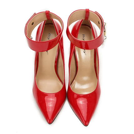 Scarpe décolleté sexy con tacco alto Scarpe da donna con cinturino alla caviglia Chiave Dec Designer di lusso con punta a punta Scarpe con tacco a spillo da donna nere rosse