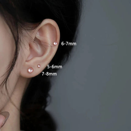 Orecchini a Perno con Perle Naturali d'Acqua Dolce per Donne, Argento Sterling 925, Gioielli Semplici e Colorati con Perle Selezionate a Mano platinumshop
