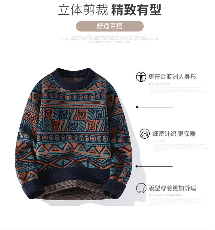 Men's fashion pullovers 2026 men winter korean style Sweaters mens warm sweater O-neck men sweaters autumn  men full size M-3XL