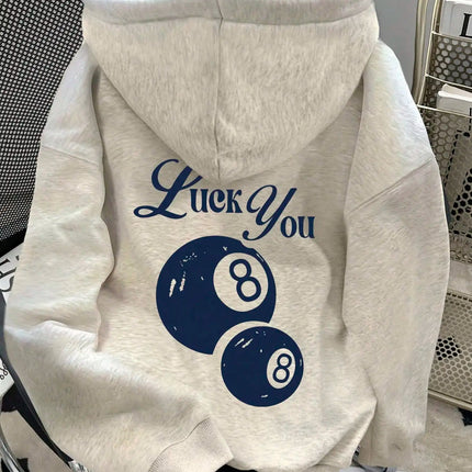 Plus Size 2025 Autumn Winter Women's Hooded Sweatshirt Long Sleeve Solid Color with Cute Little Dog Print Pullover