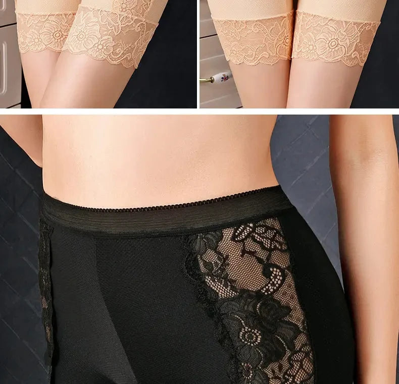 Plus Size Safety Short Pants Women Seamless Under Skirt Boxers For Women Sexy Lace Anti Chafing Boyshort Panties Underwear