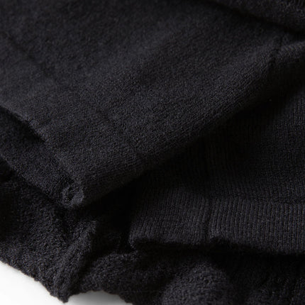 DUSHU Ruffled Knitted Skirt Spring Black Elastic Waist Cake Mini Skirt Ruched Ruffles Sweet Straight Leisure Korean Style PlatiNum