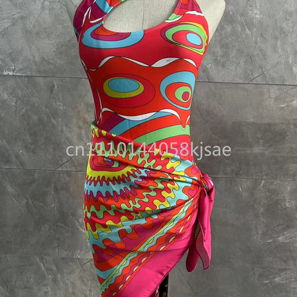 Set Bikini Rosso da Donna dal Design Classico, Costume da Bagno di Marca alla Moda con Fascia per Capelli platinumshop