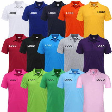 Breathable Polo with Custom Logo Casual Wear for Business Groups Short Sleeve Lapel Polo Work Clothes Embroidery Print