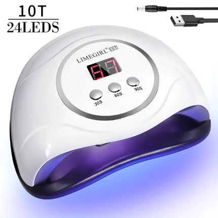 LIMEGIRL Professional Nail UV Lamp Manicure Nail Dryer Lamp LED for UV Gel Polish Drying LED UV Gel Nail Machine Smart Sensor USB Plug