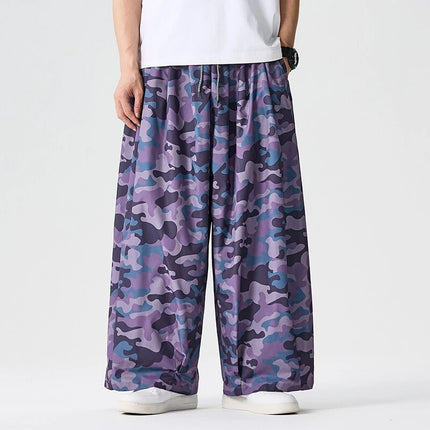 Pantaloni cargo mimetici uomo pantaloni Harem casual oversize da strada uomo pantaloni larghi Harajuku per sport all'aria aperta pantaloni a gamba larga da uomo streetwear
