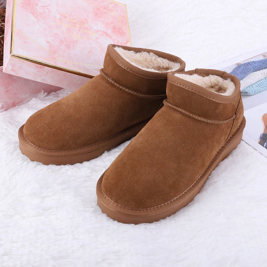 Women Snow Boots Warm Winter Booties Anti-Slip Slip On Short Boots Water Resistant Faux Fur Lining Boots for Outdoor Sports