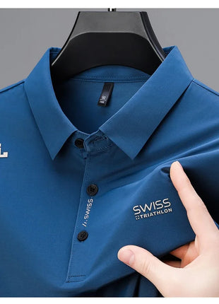 BROWON 2025 Été 2025 Tendances Polo T-shirt homme Manches courtes Anti-rides Col rabattu Mince Cool Business Tee Shirt Homme