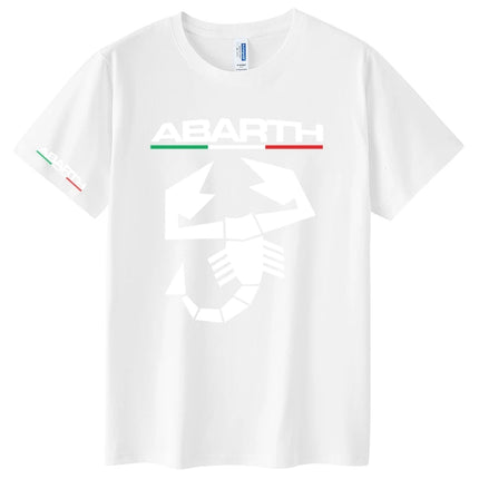 Abarth Scorpion 100% Cotton Men's T-shirt Abarth Scorpion White Black Sport Car Racing Italy Motor Tuning Rally Car Men TShirt