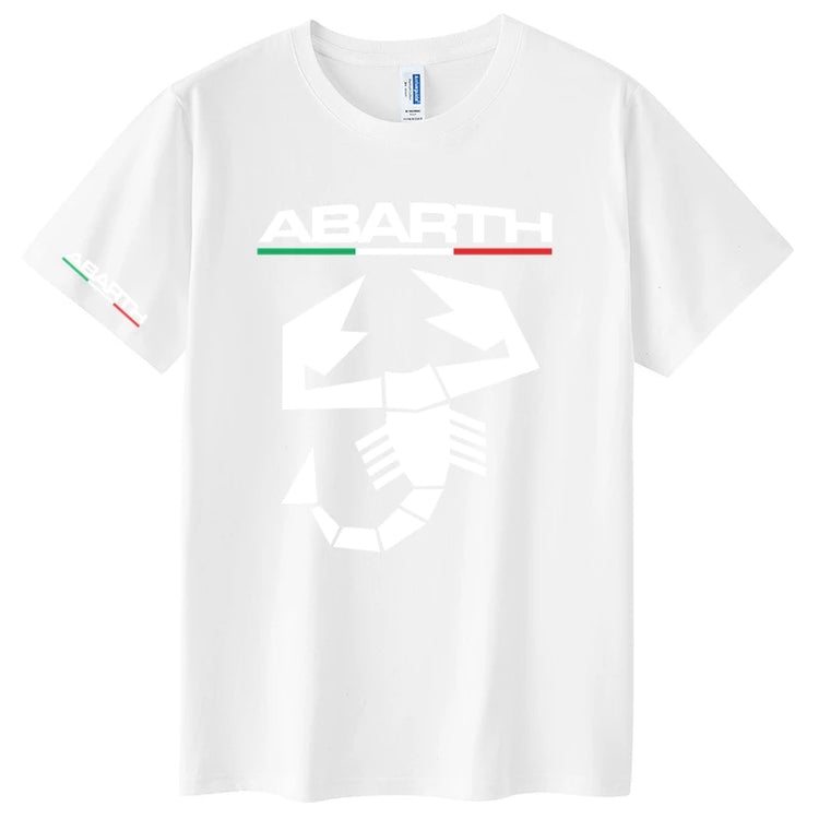 Abarth Scorpion 100% cotone T-shirt da uomo Abarth Scorpion Bianco Nero Auto Sport da corsa Italia M
