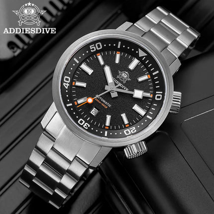 ADDIESDIVE Watch Men 42mm Sapphire 8215 Mechanical Wristwatch Transparent Back Cover 20Bar Waterproof Luminous Automatic Watch