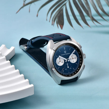Orologio da Uomo PAGANI DESIGN, Quadrante Blu Retrò, Cronografo al Quarzo, Movimento Giapponese VK63, Vetro Zaffiro, Nuovo Modello 2026 Impermeabile