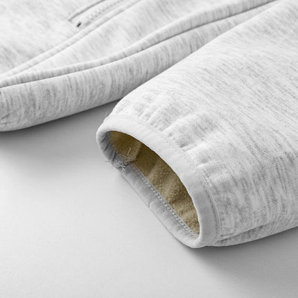 Men's Sweatshirt Set Fleece Jacket Sweatpants 2 Piece Hooded Oversize 6XL 7XL 8XL Tracksuit Winter Warm Zip Outfit Thick Thermal