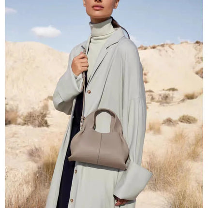 Grande borsa tote da donna in pelle morbida, con manici integrati, borsa capiente per shopping e lavoro