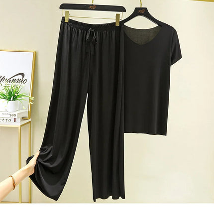 Completo due pezzi da donna: top e pantaloni. Set estivo due pezzi, abiti da donna per vacanze, nuova collezione 2026, pantaloni a gamba larga, eleganti e casual. platinumshop
