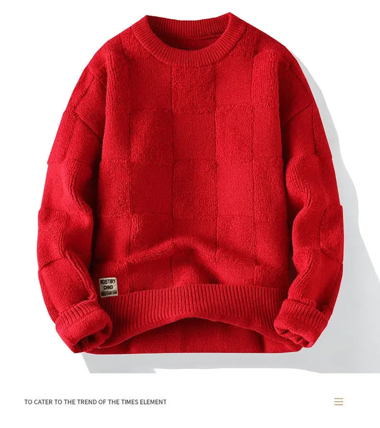 New Winter Men O-neck Knitted Pullovers Man Fleece WarmTurtlenecks Sweaters Man Casual Sweaters Quality Male Pullovers Size 4XL
