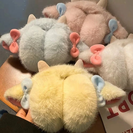 Soft Plush Ear Keep Warmer Winter Earmuffs for Women Cute Lamb Bowknot Fashion Outdoor Earflap Protection Ear-Muffs Ear Cover