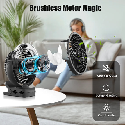 Ventilatore Portatile con Clip e Nebulizzatore da 4000mA 306 °   Ventilatore a spruzzo con impugnatura, supporto a polpo, mini umidificatore ricaricabile, 3 velocità, display digitale, ventilatore da tavolo regolabile