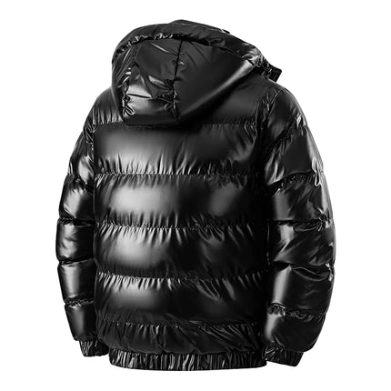 winter casual down cotton jacket Men's bright faced cotton jacket solid color thicken warm men winter coat hooded winter jacket