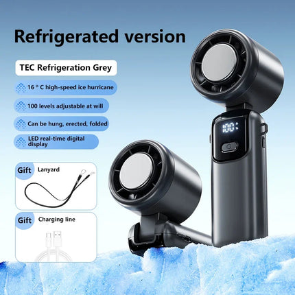 Ventilatore da tavolo USB Lenovo Fast Chill Ice Compress pieghevole/da appendere, con funzione di raffreddamento a ghiaccio, portatile, 100 velocità, Turbo, per esterni
