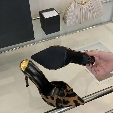 Hlieny 2026 Summer Fashion Stiletto Heels Women's Pointed Slippers Banquet Dress Sandals Party Wedding Mule Presentations Game Manufacturers Shoes
