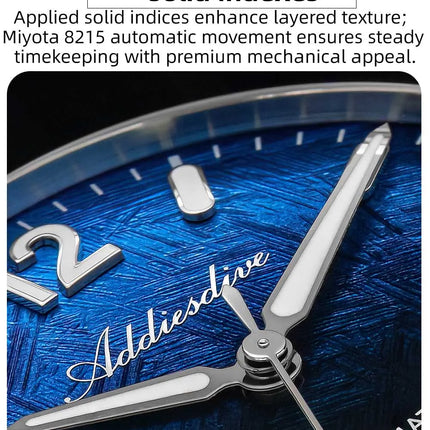 ADDIESDIVE 2026 New Men's Automatic Mechanical Watch 100m Waterproof Sapphire Crystal Calendar Super Luminous Dive Male Watches