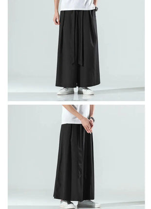 Abbigliamento da uomo in stile cinese estate sottile seta di ghiaccio pantaloni larghi Casual da uom