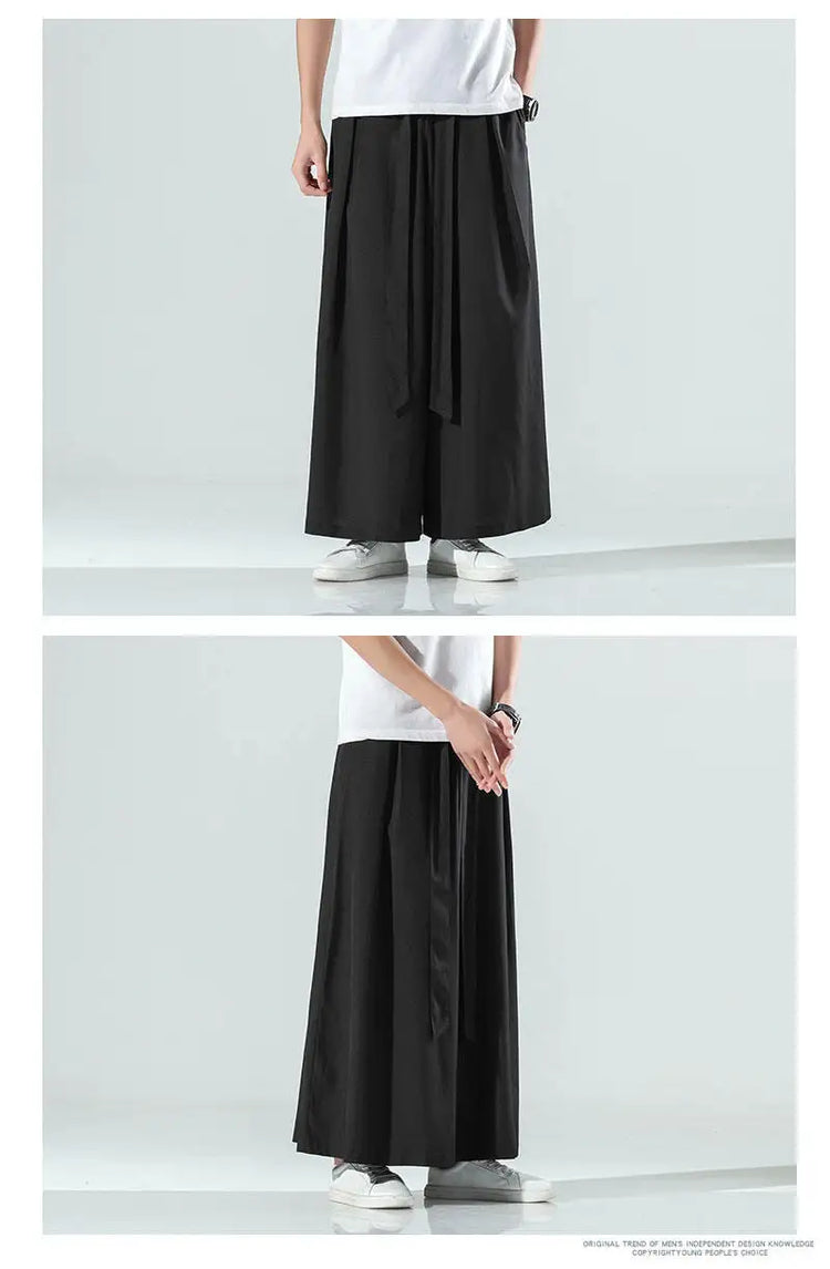 Abbigliamento da uomo in stile cinese estate sottile seta di ghiaccio pantaloni larghi Casual da uom