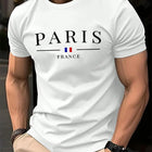 T-shirt estiva da uomo con stampa 3D a lettere, t-shirt personalizzata hip hop street style, top casual da uomo.