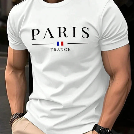 Men's Summer T-Shirt with 3D Letter Print, Hip Hop Street Style Personalized T-Shirt, Men's Casual Top.