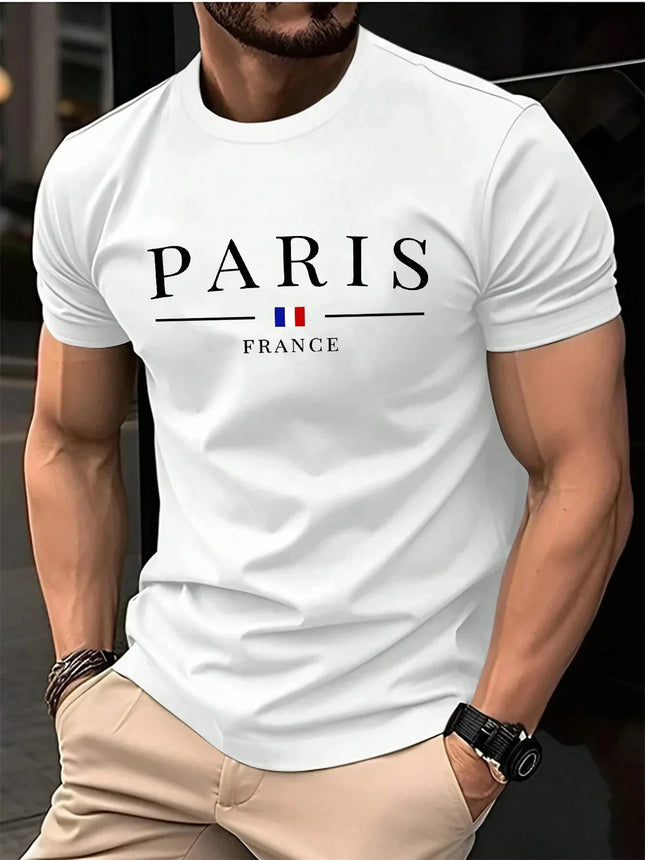 Men's Summer T-Shirt with 3D Letter Print, Hip Hop Street Style Personalized T-Shirt, Men's Casual Top.