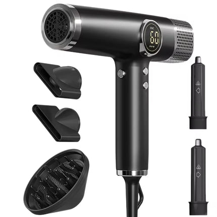 5 In 1 Fast Drying 1800W Low Noise Negative Ionic High-Speed 110000RPM Brushless Motor HairDryer Set with Magnetic Nozzle