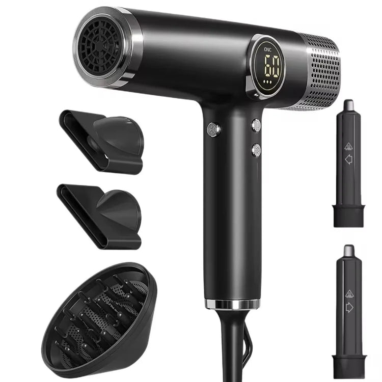 5 In 1 Fast Drying 1800W Low Noise Negative Ionic High-Speed 110000RPM Brushless Motor HairDryer Set with Magnetic Nozzle
