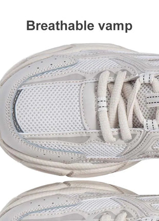 Baasploa Women Running Shoes Lightweight Breathable Sport Shoes Female Comfort White Casual Sneakers Height Increase Cushioning PlatiNum