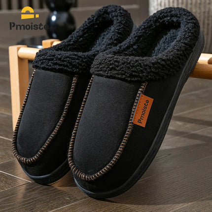 Winter Warm Men's Slippers TPR Sole Memory Foam Pad Antiskid Soft Comfortable Flat Bottom Men's Indoor Shoes