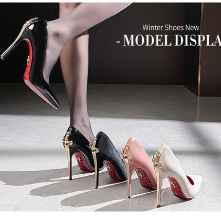 Scarpe da Donna di Lusso con Decorazioni Metalliche, Tacco Alto a Punta, Eleganti Scarpe Casual Francesi, Zapatos Mujer platinumshop