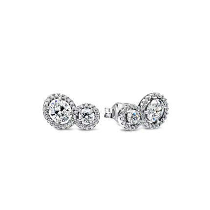 2025 Orecchini originali in pietra a forma di cuore bianco rosa, blu, rosso, verde, orecchino di perla con fiocco di neve, gioielli in argento s925 con fascino femminile platinumshop