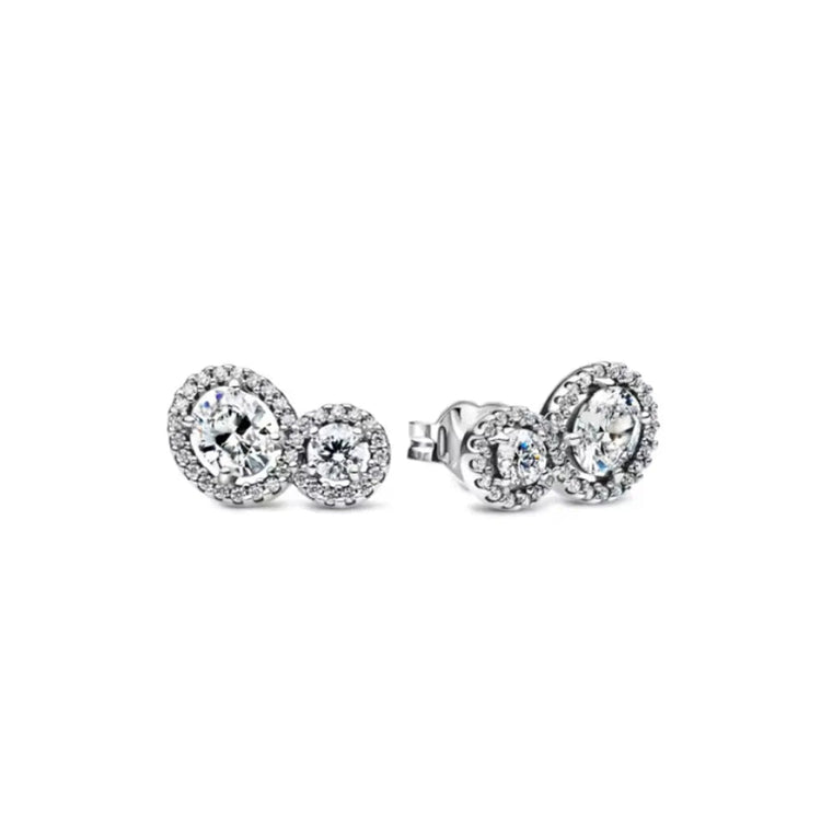 2025 Orecchini originali in pietra a forma di cuore bianco rosa, blu, rosso, verde, orecchino di perla con fiocco di neve, gioielli in argento s925 con fascino femminile platinumshop