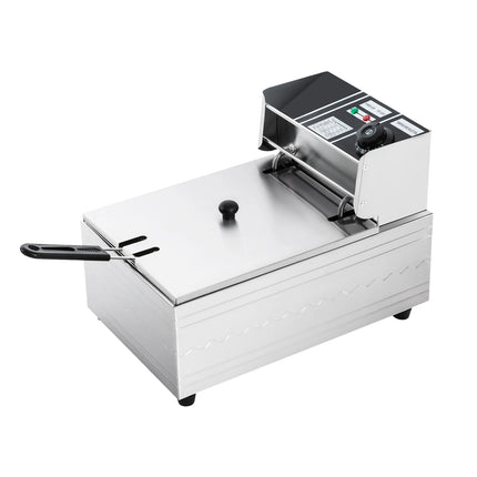 EF-81 220V 2500W Euro Plug 6L Singolo Cilindro Forno per Alimenti Commerciale Friggitrice Per Fare Patatine Pollo Fritto Pollo