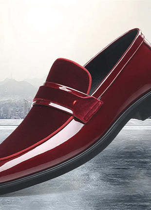 Nuove Scarpe da Cerimonia di Lusso per Uomo, Mocassini Rossi in Pelle Scamosciata, Calzature Formali Eleganti, Zapatos Hombre