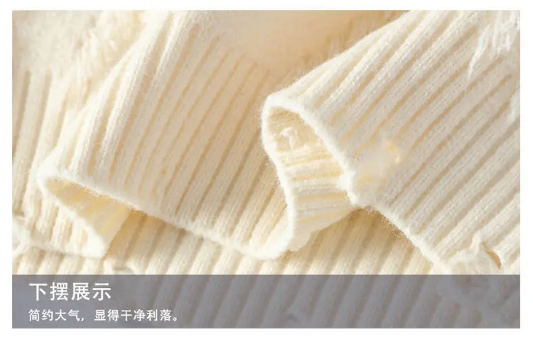 Fashion Mens Warm Knitted Sweaters Patchwork O Neck Knit Pullovers Autumn Winter Korean Streetwear Pullover Casual Mens Clothing