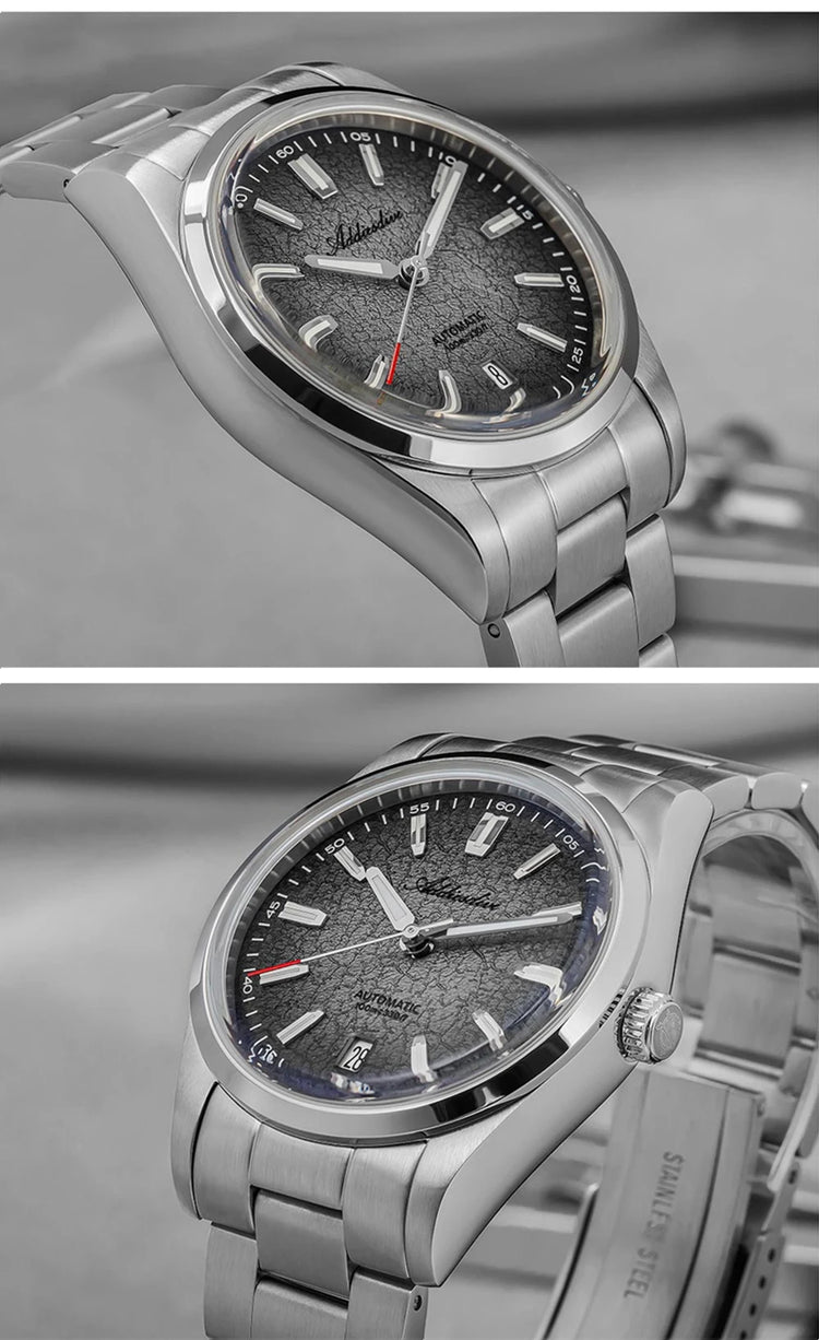 ADDIESDIVE Watch For Gift 39mm Automatic Mechanical Domed Glass 316L Stainless Steel Luminous Waterproof 200m Men Wristwatch New