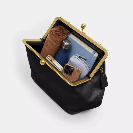 Classic Versatile Large Capacity Clip Bags For Women Luxury Designer Handbags Purses 2026 New In PU Lock Underarm Shoulder PlatiNum