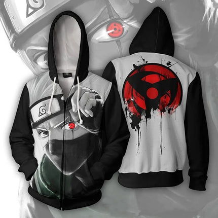 Anime Narutos Zipper Hoodie Cosplay Peripheral Digital Printing Hooded Cardigan Adults Children Daily Necessities