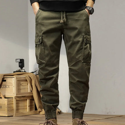 2023 New Multi-Pockets Spring Summer Cargo Pants Men Streetwear Zipper Leg Skinny Work Joggers Cotton Casual Tactical Trousers