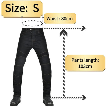 Men's Motorcycle Riding Jeans Pants, Anti-Skid Abrasion Resistant All-Weather Classic Fit Race-Ready Biker Gear PlatiNum