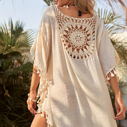 Grembiule da spiaggia allentato da donna con spalle scoperte, casual, per le vacanze, stile sexy, con nappa ritagliata, grembiule da spiaggia estivo da donna platinumshop